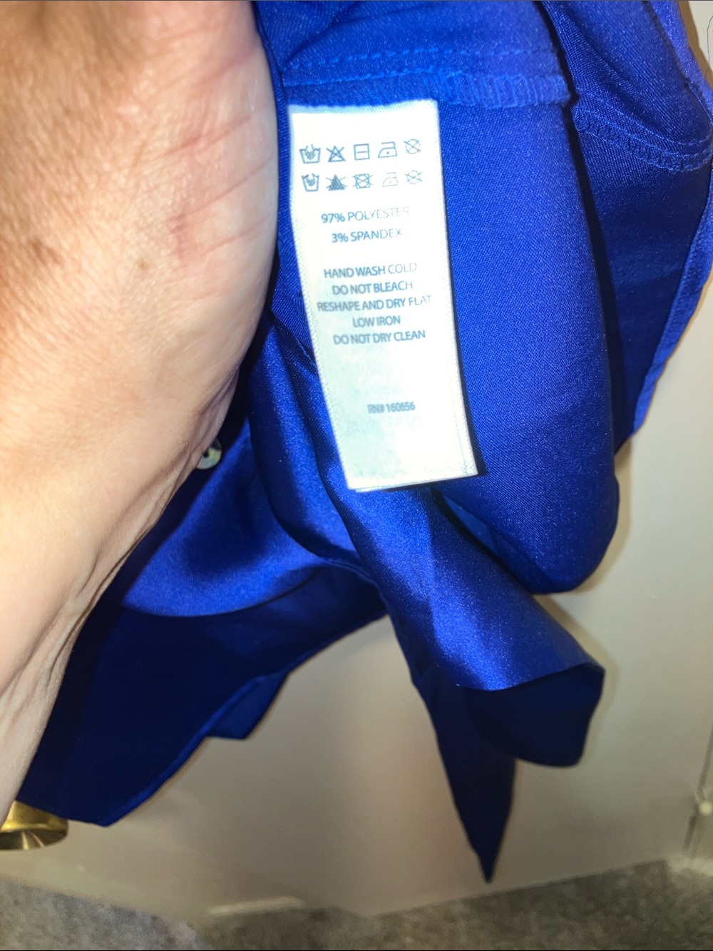 Rachel Zoe Satin Button-Front Blouse in Cobalt Blue Tie Front XL - Picture 3 of 3